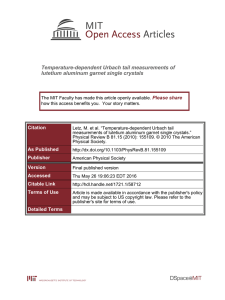 Temperature-dependent Urbach tail measurements of lutetium aluminum garnet single crystals Please share