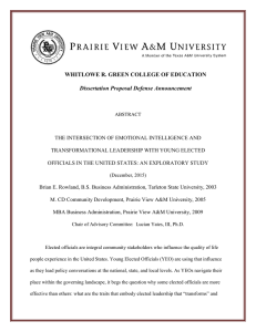 WHITLOWE R. GREEN COLLEGE OF EDUCATION Dissertation Proposal Defense Announcement