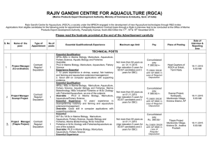 RAJIV GANDHI CENTRE FOR AQUACULTURE (RGCA)