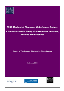 ESRC Medicated Sleep and Wakefulness Project: Policies and Practices