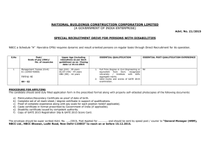NATIONAL BUILDINGS CONSTRUCTION CORPORATION LIMITED (A GOVERNMENT OF INDIA ENTERPRISE)
