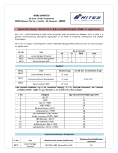 RITES LIMITED (A Govt. of India Enterprise)