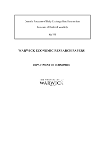 WARWICK ECONOMIC RESEARCH PAPERS  Forecasts of Realized Volatility