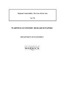 WARWICK ECONOMIC RESEARCH PAPERS Regional Vulnerability: The Case of East Asia