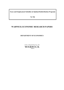 WARWICK ECONOMIC RESEARCH PAPERS  No 766