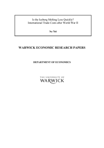 WARWICK ECONOMIC RESEARCH PAPERS Is the Iceberg Melting Less Quickly?