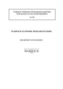 WARWICK ECONOMIC RESEARCH PAPERS Testing for stationarity in heterogeneous panel data