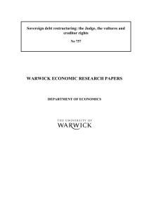 WARWICK ECONOMIC RESEARCH PAPERS creditor rights