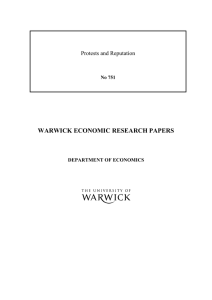 WARWICK ECONOMIC RESEARCH PAPERS  Protests and Reputation No 751