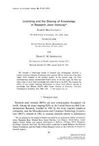 Licensing and  the  Sharing of  Knowle