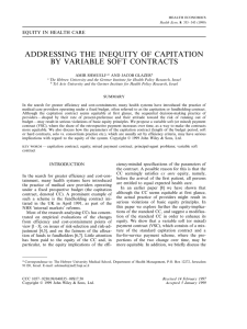 ADDRESSING THE INEQUITY OF CAPITATION BY VARIABLE SOFT CONTRACTS