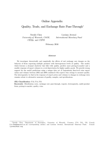 Online Appendix Quality, Trade, and Exchange Rate Pass-Through