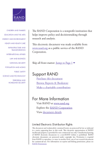 The RAND Corporation is a nonprofit institution that research and analysis.