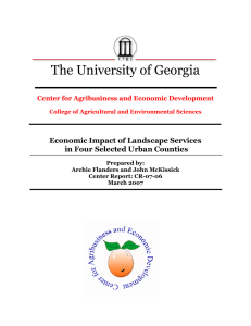 The University of Georgia  Economic Impact of Landscape Services