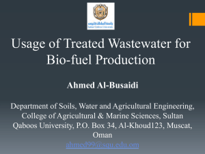 Usage of Treated Wastewater for Bio-fuel Production Ahmed Al-Busaidi