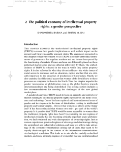 2 The political economy of intellectual property rights: a gender perspective Introduction