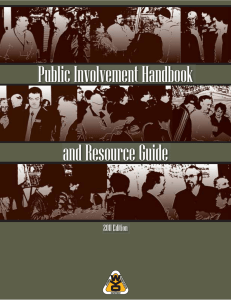 Public Involvement Handbook and Resource Guide 2011 Edition