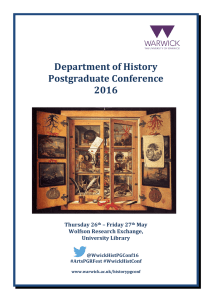 Department	of	History Postgraduate	Conference 2016