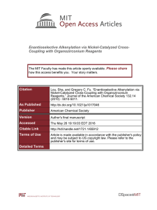 Enantioselective Alkenylation via Nickel-Catalyzed Cross- Coupling with Organozirconium Reagents Please share