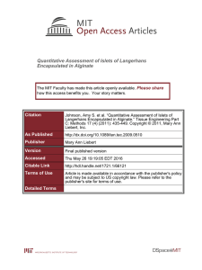 Quantitative Assessment of Islets of Langerhans Encapsulated in Alginate Please share