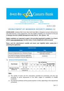 Recruitment Cell, Human Resources Wing