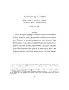 The Seasonality of Conict ∗ Jenny Guardado and Steven Pennings