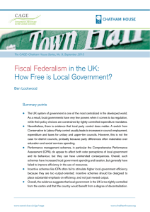 Fiscal Federalism in the UK: How Free is Local Government?