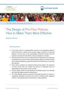 The Design of  How to Make Them More Effective Pro-Poor Policies: