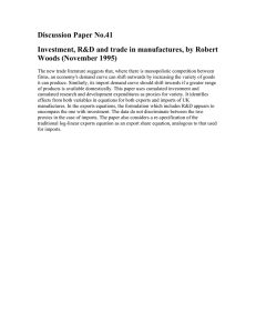 Discussion Paper No.41 Investment, R&amp;D and trade in manufactures, by Robert