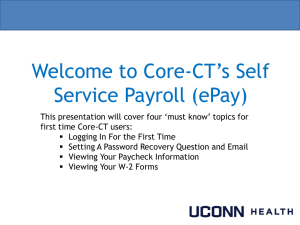 Welcome to Core-CT’s Self Service Payroll (ePay)