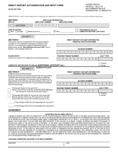 DIRECT DEPOSIT AUTHORIZATION AND INPUT FORM