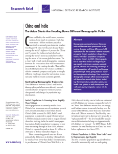 C China and India