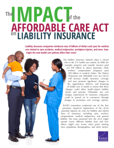 IMPACT  AffordAbLe CAre ACT LIAbILITy InsurAnCe