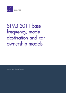 STM3 2011 base frequency, mode- destination and car ownership models