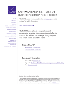 KAUFFMAN-RAND INSTITUTE FOR ENTREPRENEURSHIP PUBLIC POLICY 6