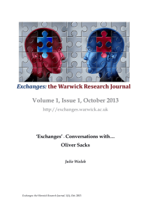 Volume 1, Issue 1, October 2013  Exchanges: the Warwick Research Journal