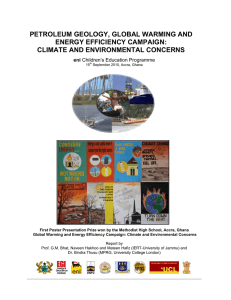 PETROLEUM GEOLOGY, GLOBAL WARMING AND ENERGY EFFICIENCY CAMPAIGN: CLIMATE AND ENVIRONMENTAL CONCERNS eni