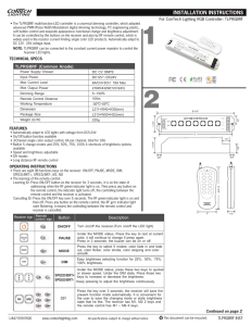 1 For ConTech Lighting RGB Controller: TLPRGBRF