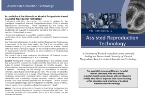 Assisted Reproduction Technology ``Applied Food Microbiology in Assisted Reproduction Technology: