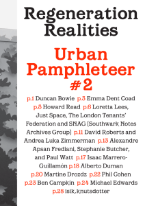 Urban Pamphleteer Regeneration  Realities