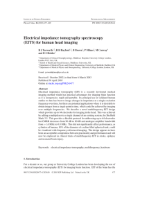 Electrical impedance tomography spectroscopy (EITS) for human head imaging R J Yerworth
