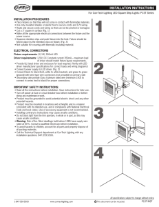 INSTALLATION PROCEDURES For Con-Tech Lighting LED Square Step Lights: P1ST Series