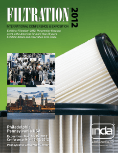 Exhibit at Filtration 2012! The premier ﬁ ltration