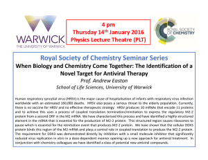 Royal Society of Chemistry Seminar Series When Biology and Chemistry Come Together: The Identification of a  Novel Target for Antiviral Therapy 4 pm
