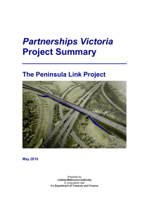 Partnerships Victoria Project Summary The Peninsula Link Project