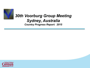30th Voorburg Group Meeting Sydney, Australia Country Progress Report:  2015