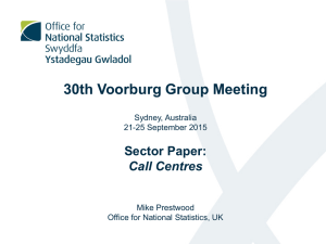 30th Voorburg Group Meeting  Sector Paper: Call Centres