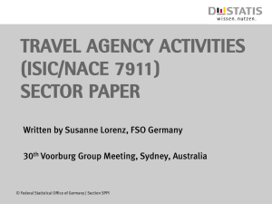 TRAVEL AGENCY ACTIVITIES (ISIC/NACE 7911) SECTOR PAPER