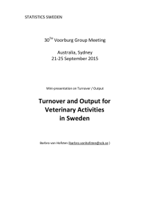 Turnover and Output for Veterinary Activities in Sweden