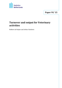 Turnover and output for Veterinary activities Paper VG ‘15